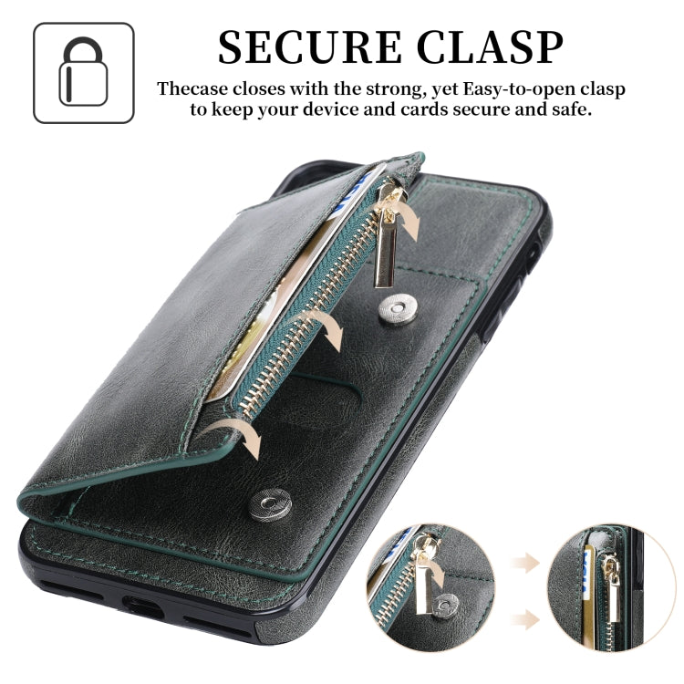Zipper Wallet Bag PU Back Cover Shockrpoof Phone Case with Holder & Card Slots & Wallet For iPhone  7 Plus / 8 Plus