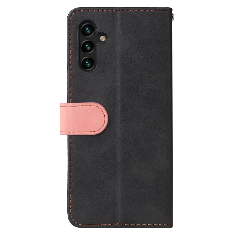 For Samsung Galaxy A13 5G Stitching-Color Horizontal Flip Leather Phone Case with Holder & Card Slots & Photo Frame