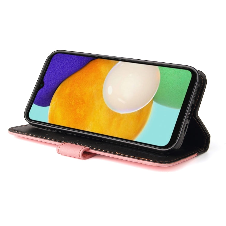 For Samsung Galaxy A13 5G Stitching-Color Horizontal Flip Leather Phone Case with Holder & Card Slots & Photo Frame