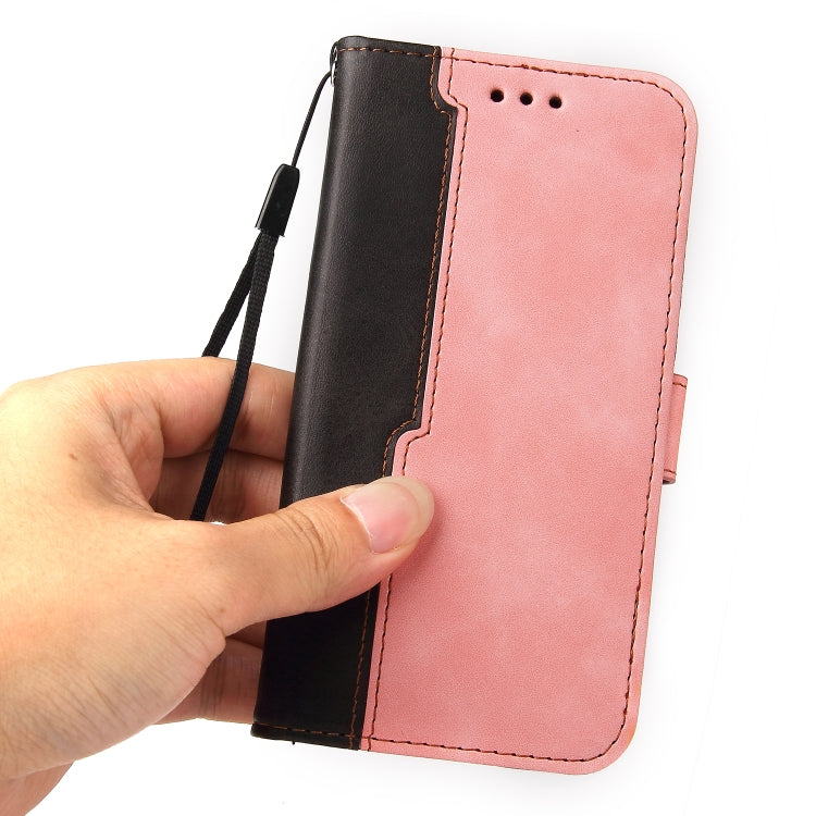 For Samsung Galaxy A13 5G Stitching-Color Horizontal Flip Leather Phone Case with Holder & Card Slots & Photo Frame