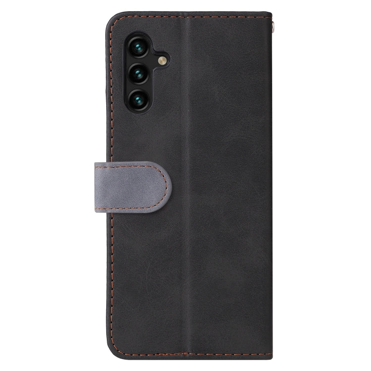 For Samsung Galaxy A13 5G Stitching-Color Horizontal Flip Leather Phone Case with Holder & Card Slots & Photo Frame