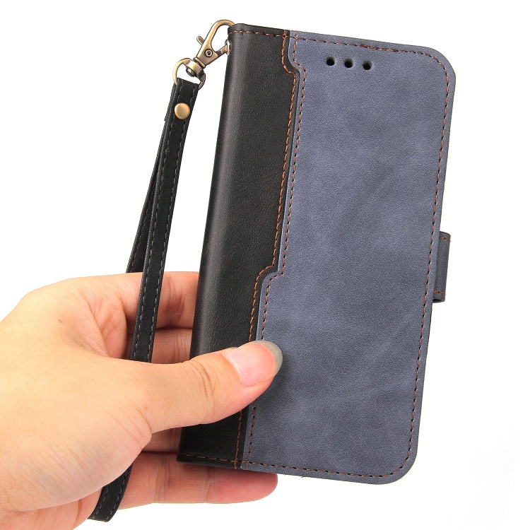For Samsung Galaxy A13 5G Stitching-Color Horizontal Flip Leather Phone Case with Holder & Card Slots & Photo Frame