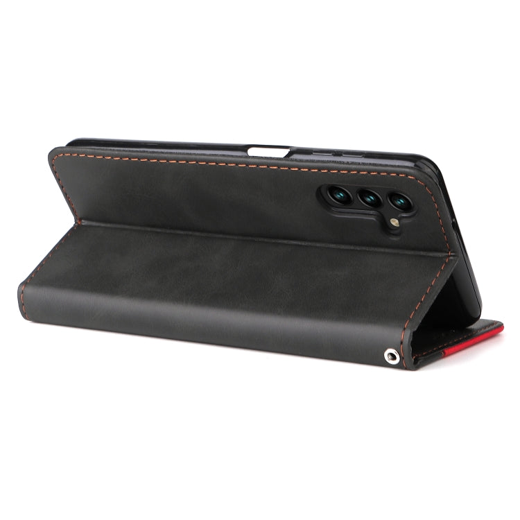 For Samsung Galaxy A13 5G Stitching-Color Horizontal Flip Leather Phone Case with Holder & Card Slots & Photo Frame