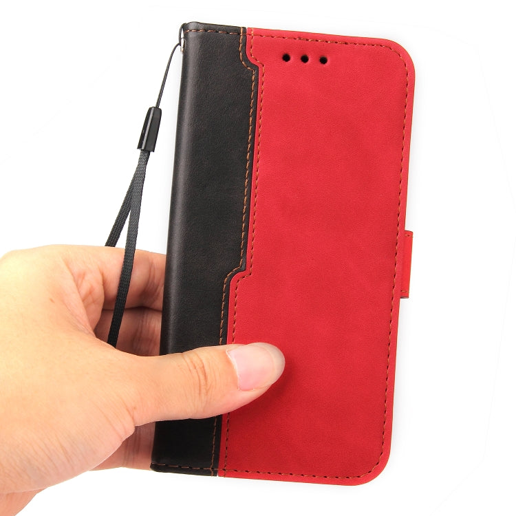 For Samsung Galaxy A13 5G Stitching-Color Horizontal Flip Leather Phone Case with Holder & Card Slots & Photo Frame