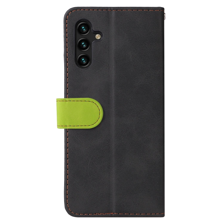 For Samsung Galaxy A13 5G Stitching-Color Horizontal Flip Leather Phone Case with Holder & Card Slots & Photo Frame