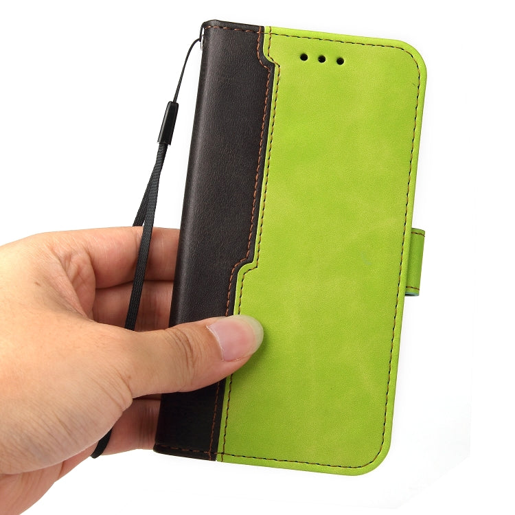 For Samsung Galaxy A13 5G Stitching-Color Horizontal Flip Leather Phone Case with Holder & Card Slots & Photo Frame