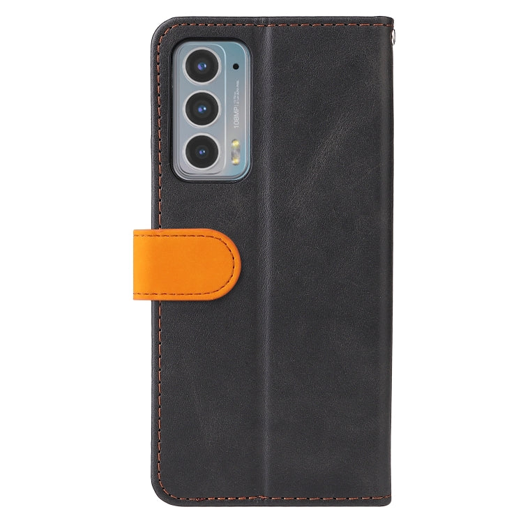 For Motorola Edge 20 Stitching-Color Horizontal Flip Leather Phone Case with Holder & Card Slots & Photo Frame