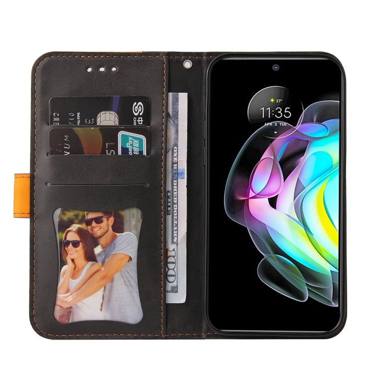 For Motorola Edge 20 Stitching-Color Horizontal Flip Leather Phone Case with Holder & Card Slots & Photo Frame