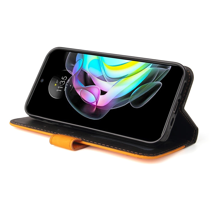 For Motorola Edge 20 Stitching-Color Horizontal Flip Leather Phone Case with Holder & Card Slots & Photo Frame