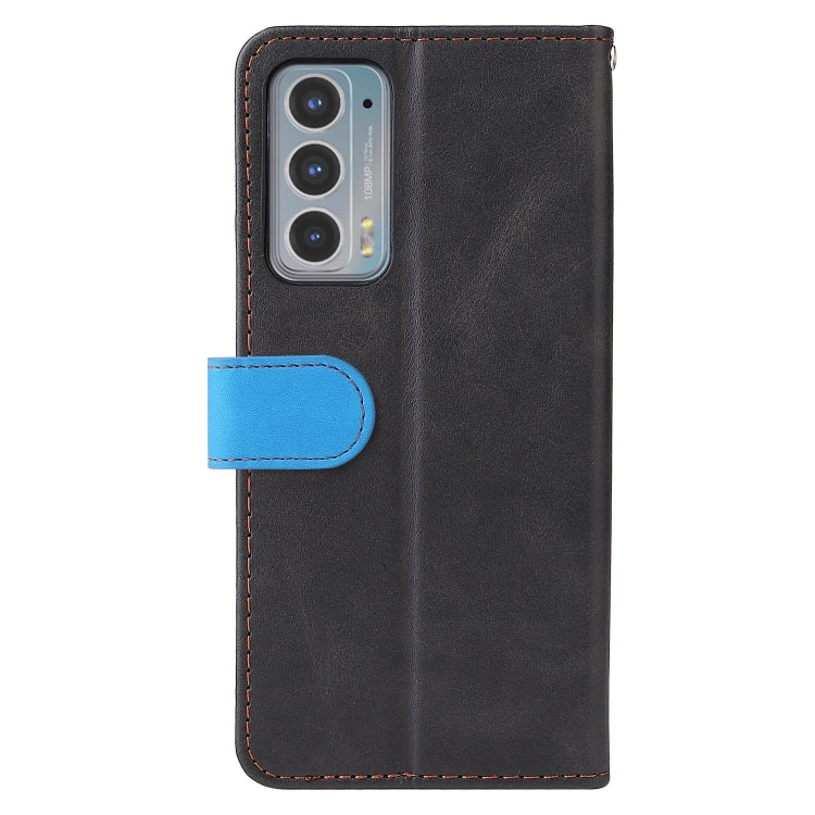 For Motorola Edge 20 Stitching-Color Horizontal Flip Leather Phone Case with Holder & Card Slots & Photo Frame