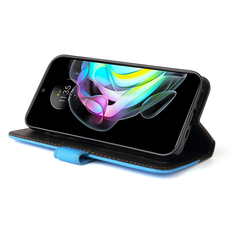 For Motorola Edge 20 Stitching-Color Horizontal Flip Leather Phone Case with Holder & Card Slots & Photo Frame
