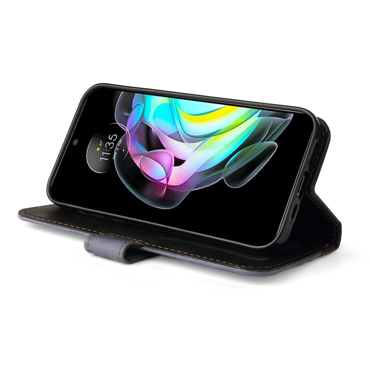 For Motorola Edge 20 Stitching-Color Horizontal Flip Leather Phone Case with Holder & Card Slots & Photo Frame