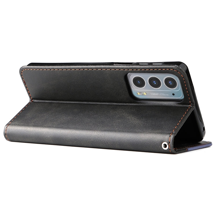 For Motorola Edge 20 Stitching-Color Horizontal Flip Leather Phone Case with Holder & Card Slots & Photo Frame