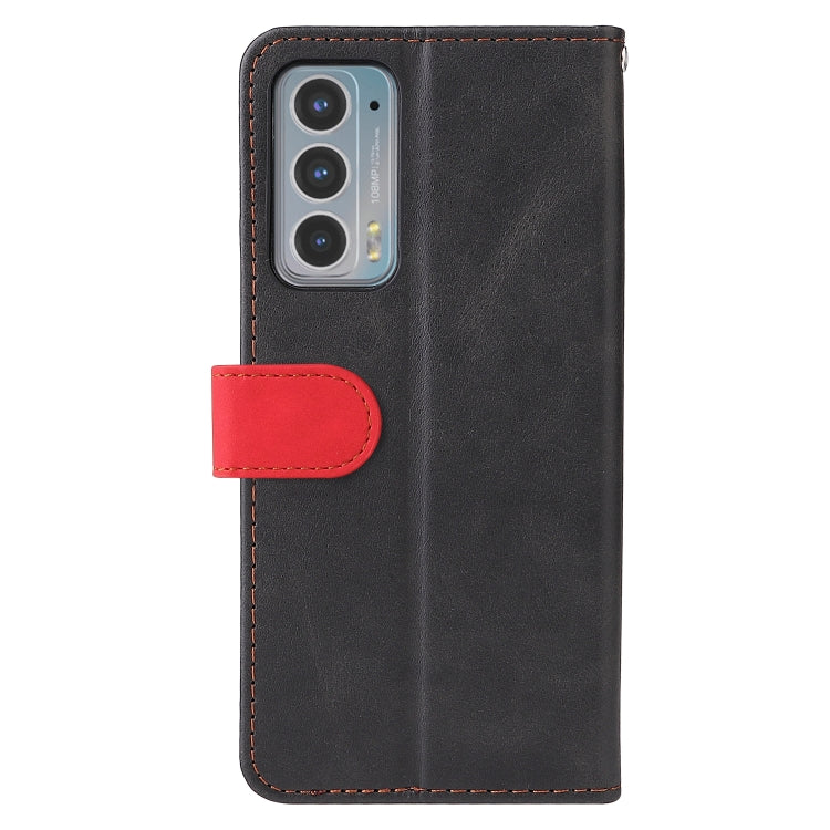 For Motorola Edge 20 Stitching-Color Horizontal Flip Leather Phone Case with Holder & Card Slots & Photo Frame