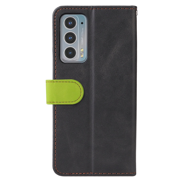 For Motorola Edge 20 Stitching-Color Horizontal Flip Leather Phone Case with Holder & Card Slots & Photo Frame