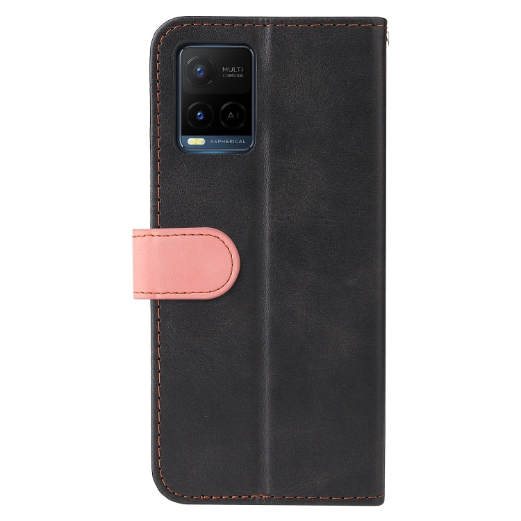 For vivo Y21 / Y21s / Y33s Stitching-Color Horizontal Flip Leather Phone Case with Holder & Card Slots & Photo Frame
