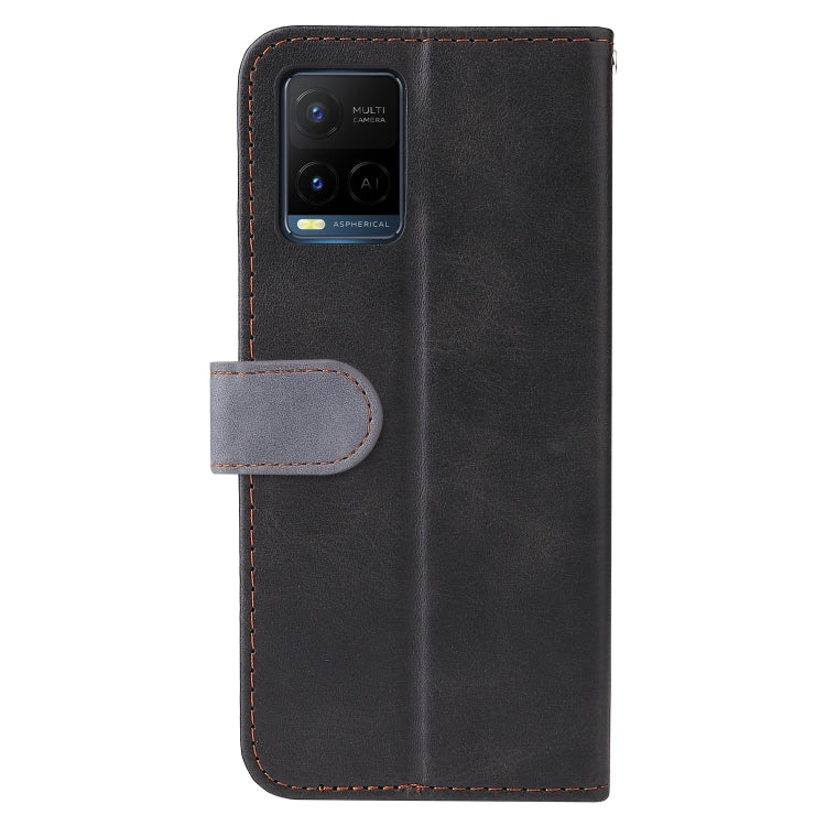 For vivo Y21 / Y21s / Y33s Stitching-Color Horizontal Flip Leather Phone Case with Holder & Card Slots & Photo Frame
