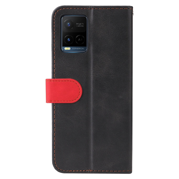 For vivo Y21 / Y21s / Y33s Stitching-Color Horizontal Flip Leather Phone Case with Holder & Card Slots & Photo Frame