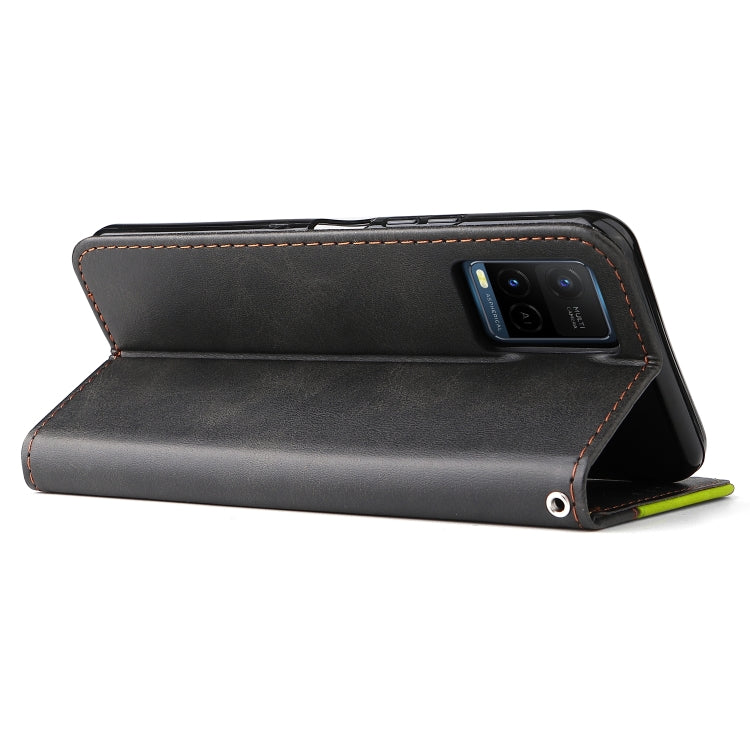 For vivo Y21 / Y21s / Y33s Stitching-Color Horizontal Flip Leather Phone Case with Holder & Card Slots & Photo Frame