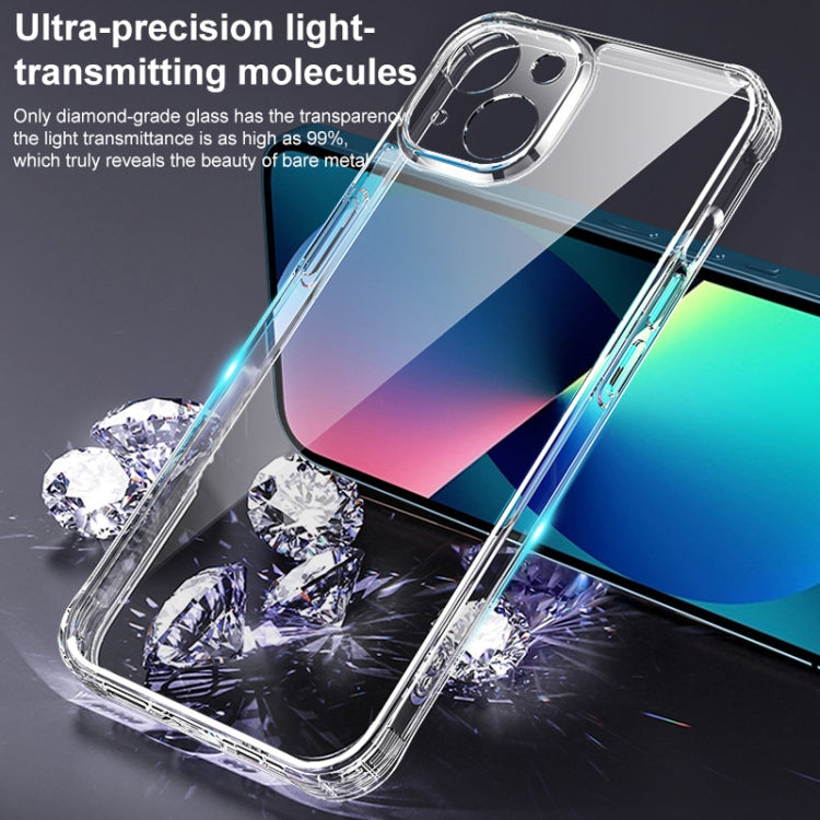 For iPhone 13 mini 0.4mm Ultra-thin Transparent Crystal Diamond Tempered Glass Phone Case