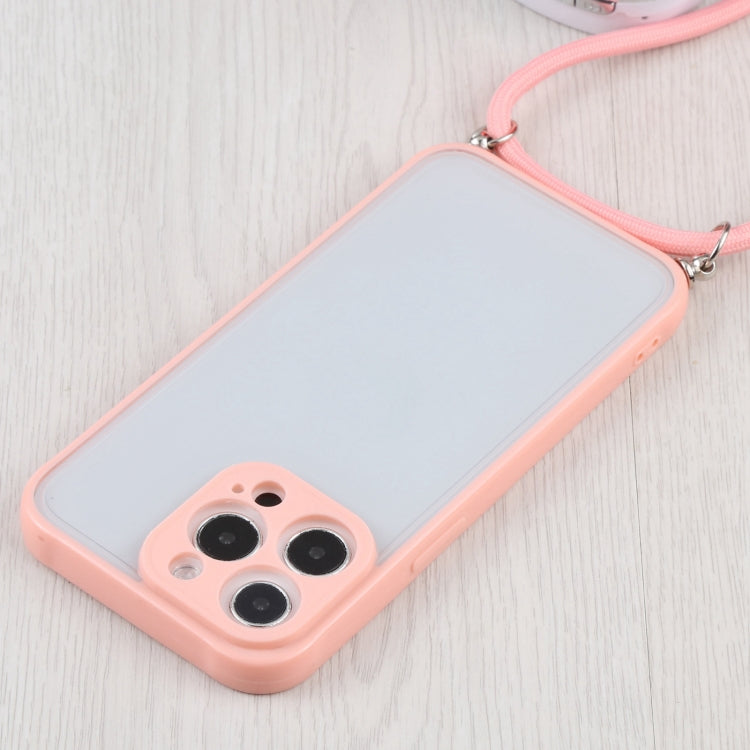 For iPhone 13 Pro Max Candy Transparent Phone Case with Lanyard