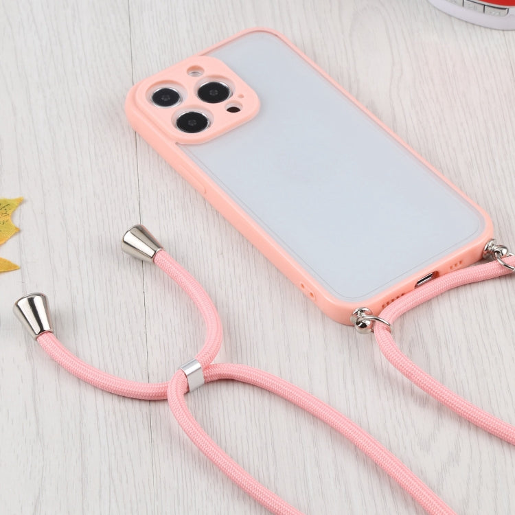 For iPhone 13 Pro Candy Transparent Phone Case with Lanyard