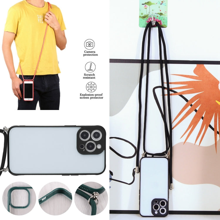 For iPhone 13 Pro Candy Transparent Phone Case with Lanyard