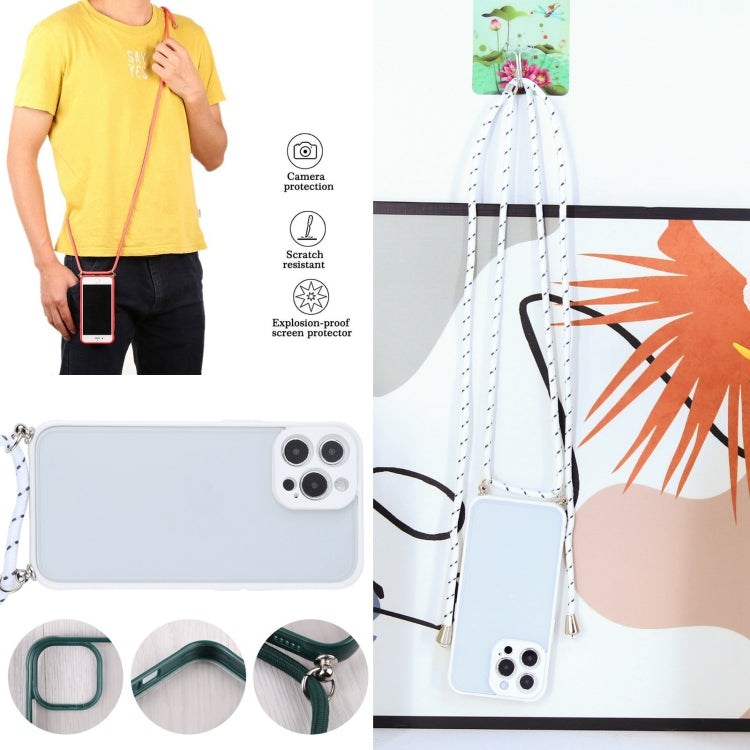 For iPhone 13 Pro Candy Transparent Phone Case with Lanyard