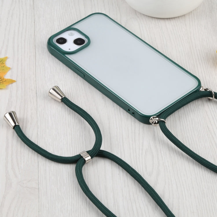 For iPhone 13 mini Candy Transparent Phone Case with Lanyard