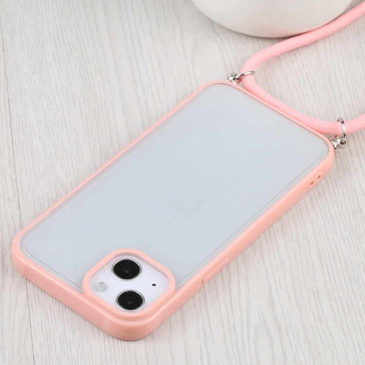 For iPhone 13 mini Candy Transparent Phone Case with Lanyard