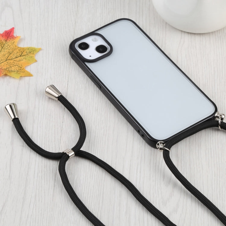 For iPhone 13 mini Candy Transparent Phone Case with Lanyard