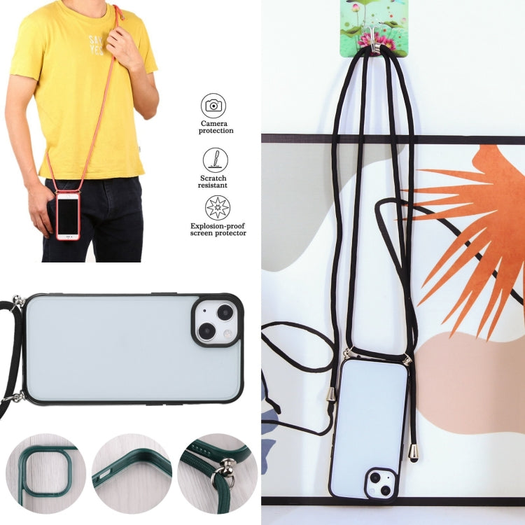 For iPhone 13 mini Candy Transparent Phone Case with Lanyard