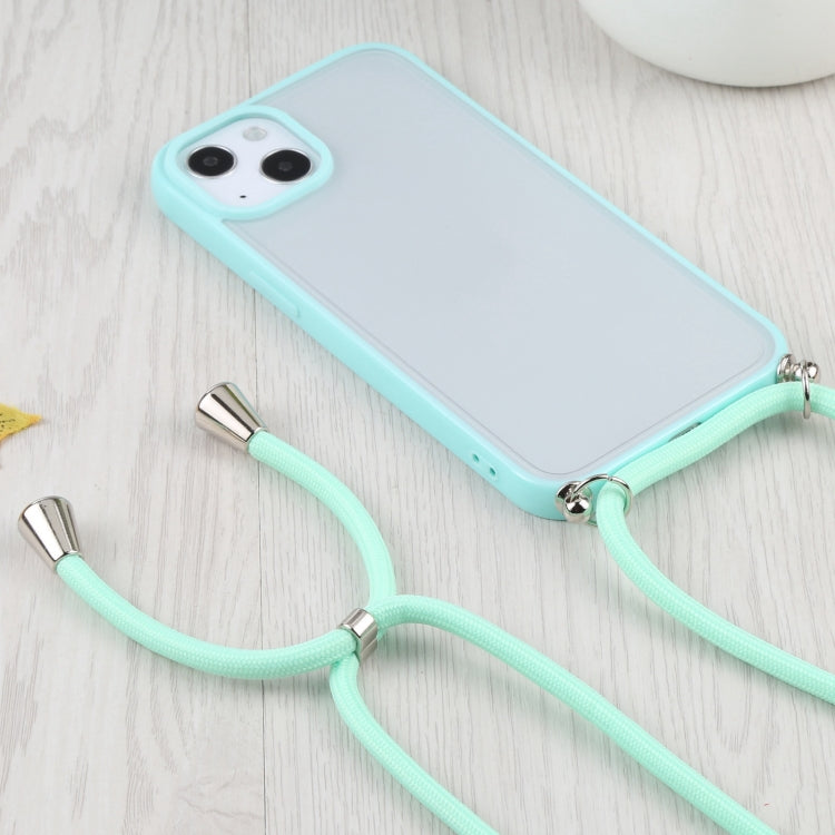 For iPhone 13 mini Candy Transparent Phone Case with Lanyard