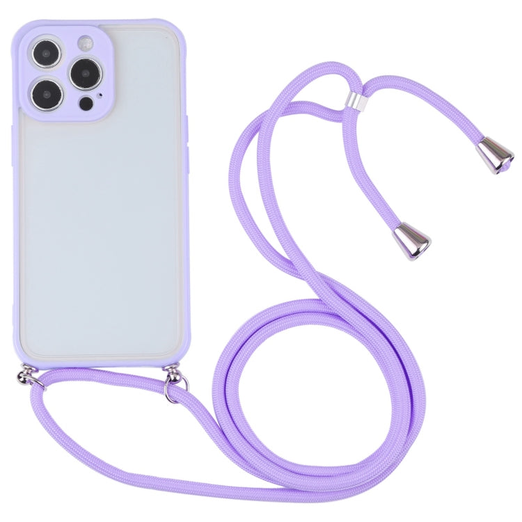 For iPhone 12 Pro Max Candy Transparent Phone Case with Lanyard