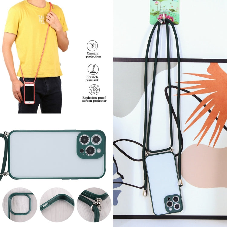 For iPhone 12 Pro Candy Transparent Phone Case with Lanyard