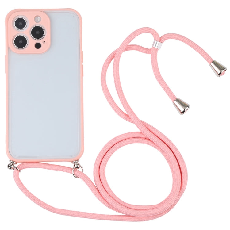 For iPhone 12 Pro Candy Transparent Phone Case with Lanyard