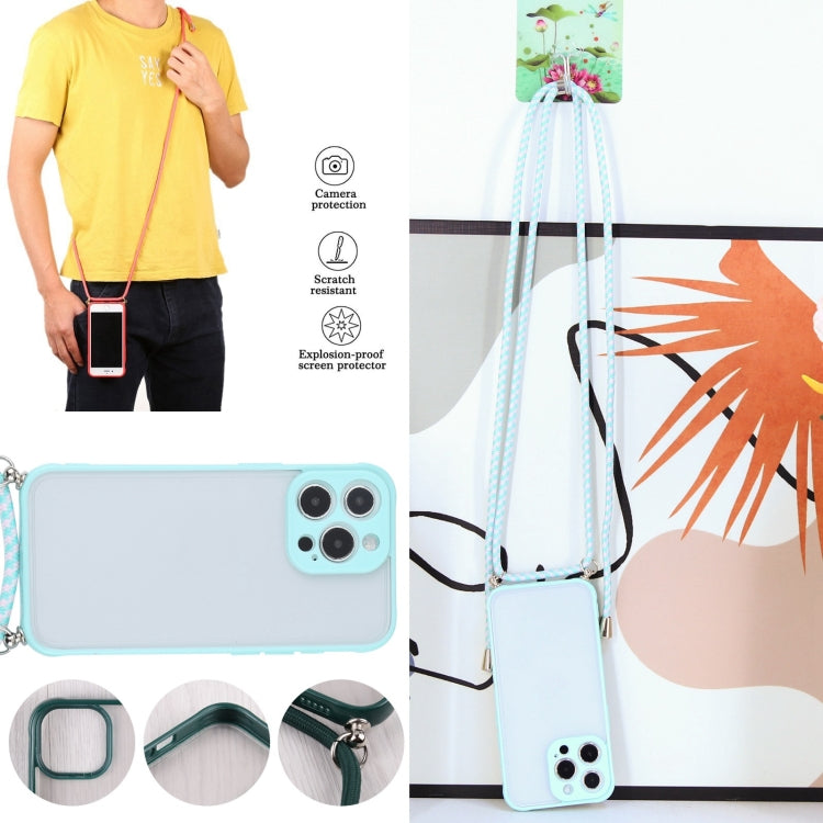 For iPhone 12 Pro Candy Transparent Phone Case with Lanyard