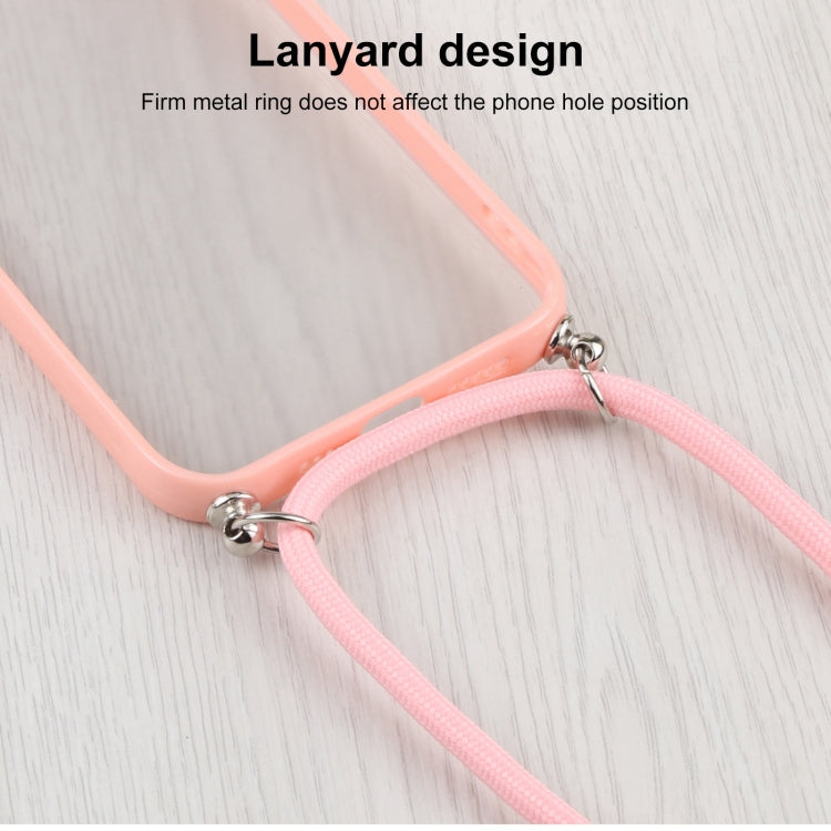For iPhone 12 mini Candy Transparent Phone Case with Lanyard