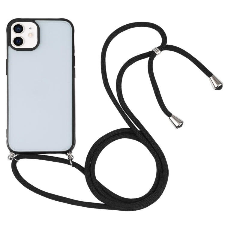 For iPhone 12 mini Candy Transparent Phone Case with Lanyard