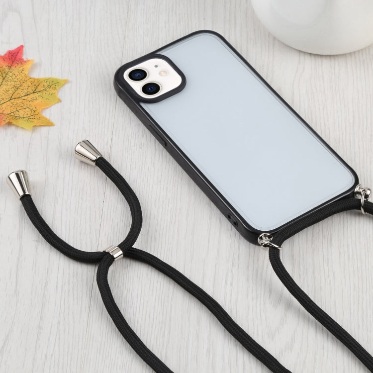 For iPhone 12 mini Candy Transparent Phone Case with Lanyard