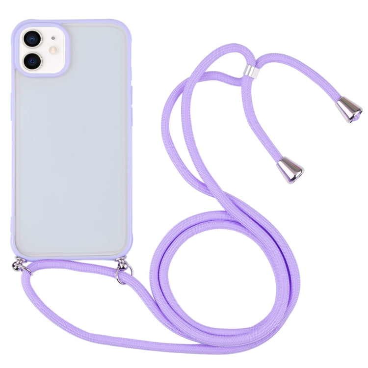 For iPhone 12 mini Candy Transparent Phone Case with Lanyard