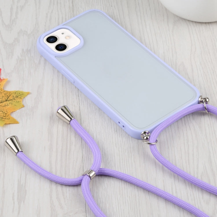 For iPhone 12 mini Candy Transparent Phone Case with Lanyard