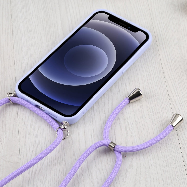 For iPhone 12 mini Candy Transparent Phone Case with Lanyard