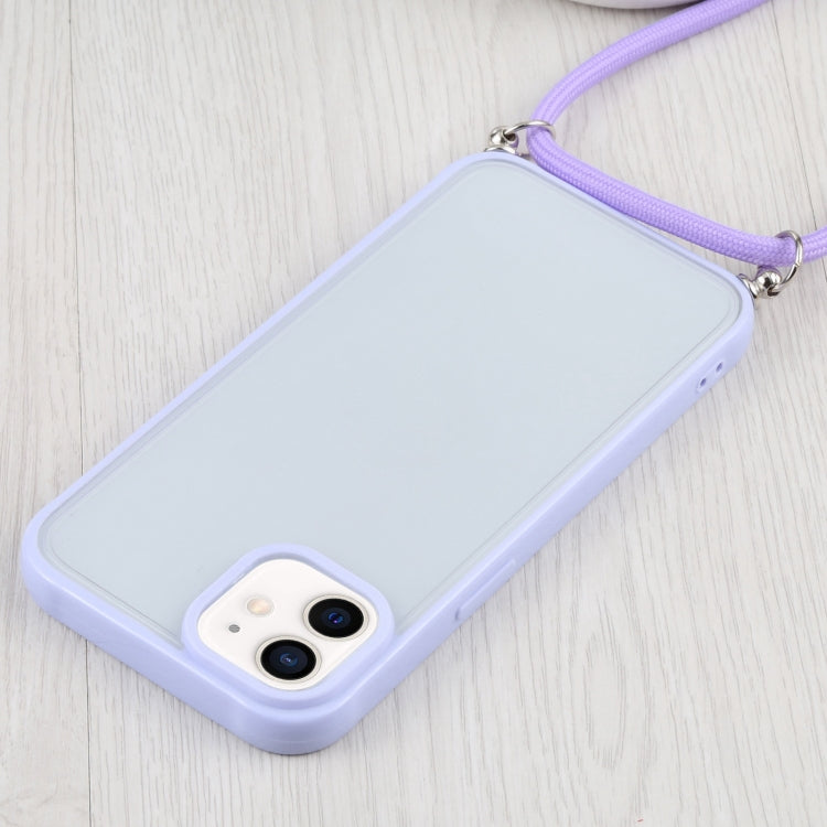 For iPhone 12 mini Candy Transparent Phone Case with Lanyard