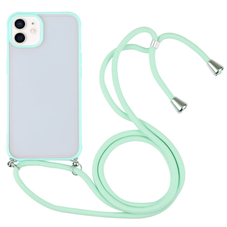 For iPhone 12 mini Candy Transparent Phone Case with Lanyard
