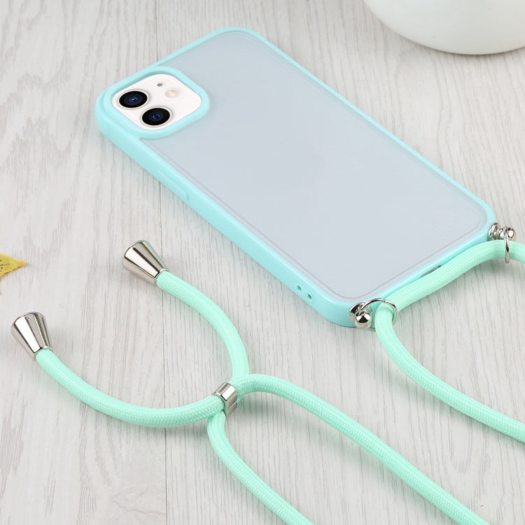 For iPhone 12 mini Candy Transparent Phone Case with Lanyard