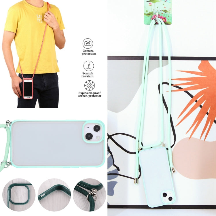 For iPhone 12 mini Candy Transparent Phone Case with Lanyard