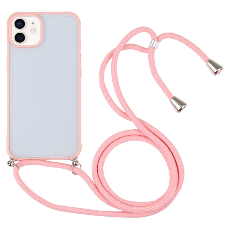 For iPhone 12 Candy Transparent Phone Case with Lanyard