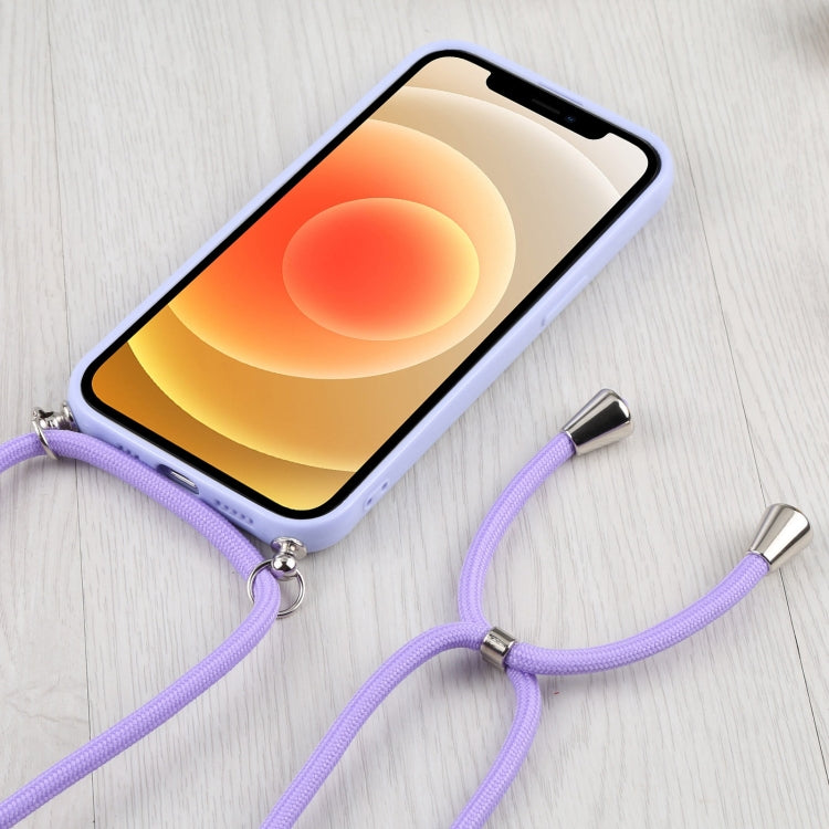For iPhone 12 Candy Transparent Phone Case with Lanyard