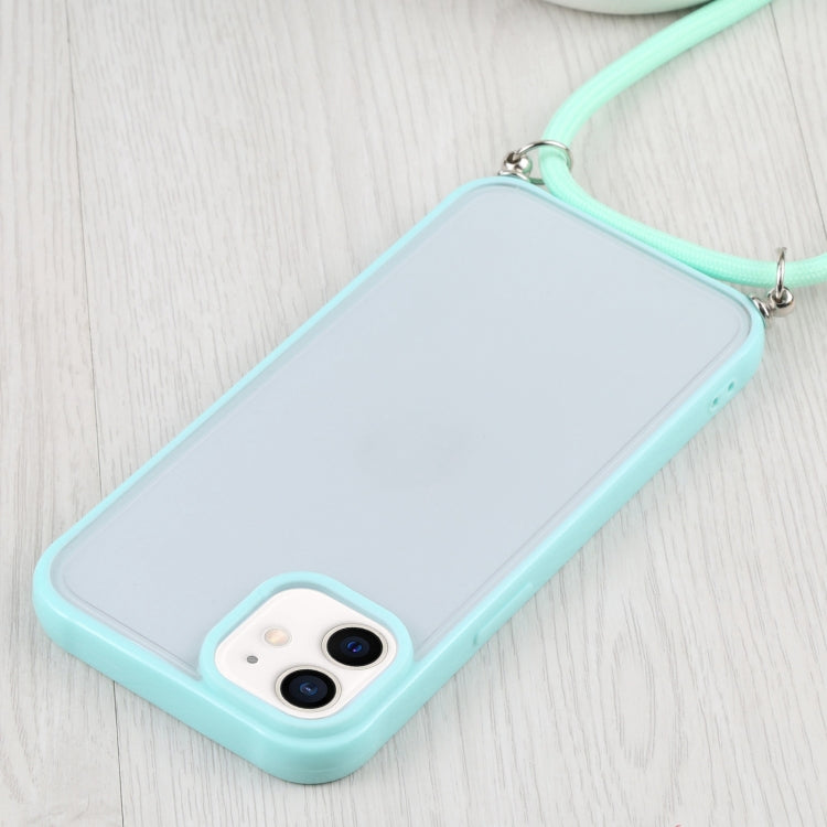 For iPhone 12 Candy Transparent Phone Case with Lanyard